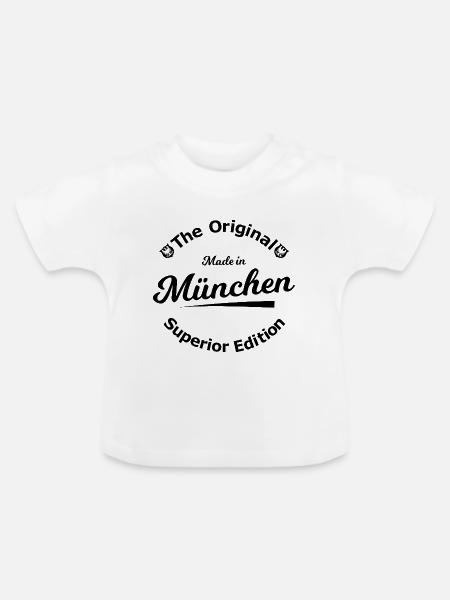 Münchner Buam - Baby Bio-T-Shirt mit Rundhals - Weiß