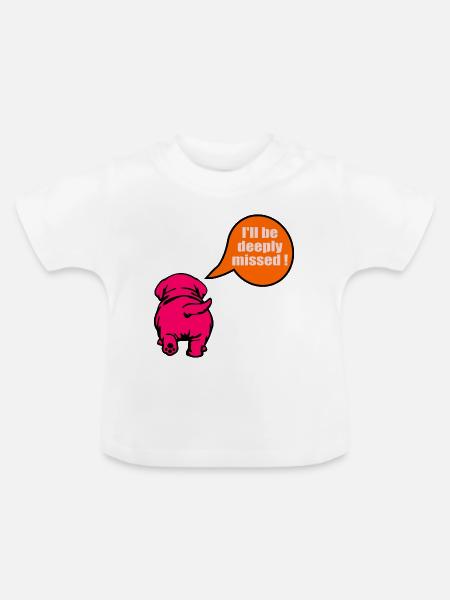 Lustiger Abschiedskollege Hund - Baby Bio-T-Shirt mit Rundhals - Weiß