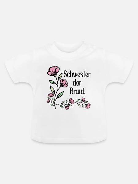 Schwester der Braut - Baby Bio-T-Shirt mit Rundhals - Weiß