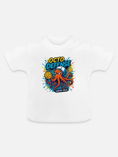 OctoDefense Wasserball - Baby Bio-T-Shirt mit Rundhals - Weiß