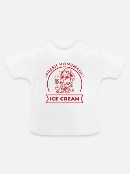 Fresh Homemade im Liegestuhl - Baby Bio-T-Shirt mit Rundhals - Weiß