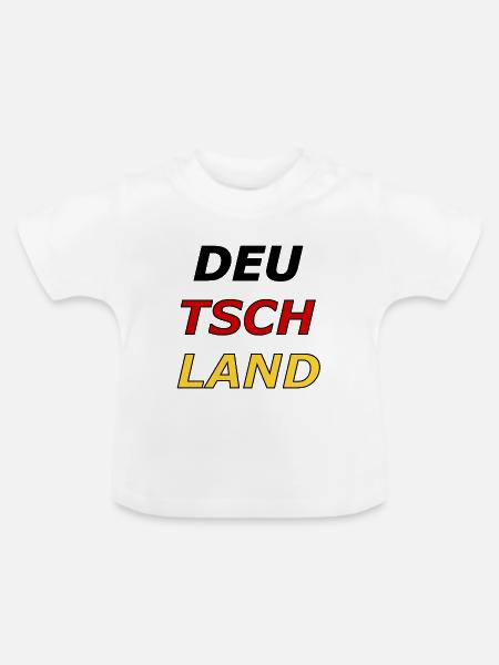 Deutschland Kontrastdruck - Baby Bio-T-Shirt mit Rundhals - Weiß