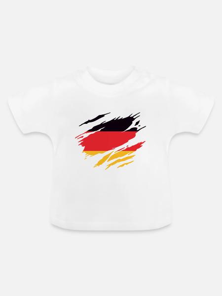 Deutschland Flagge Deutschland - Baby Bio-T-Shirt mit Rundhals - Weiß