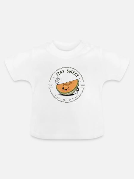 Melone - Baby Bio-T-Shirt mit Rundhals - Weiß