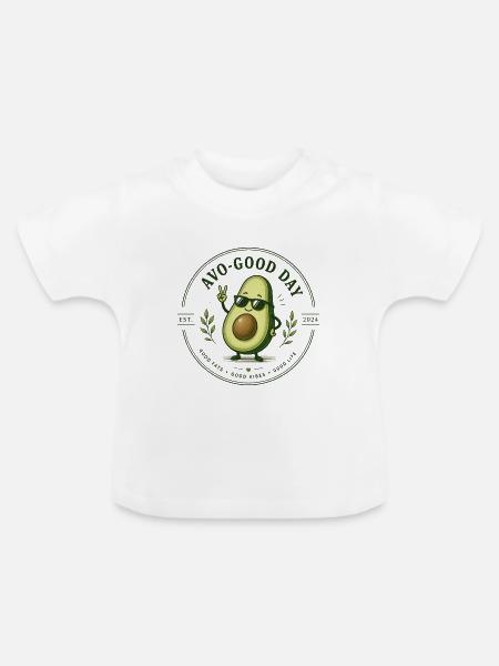 Avocado  - Baby Bio-T-Shirt mit Rundhals - Weiß