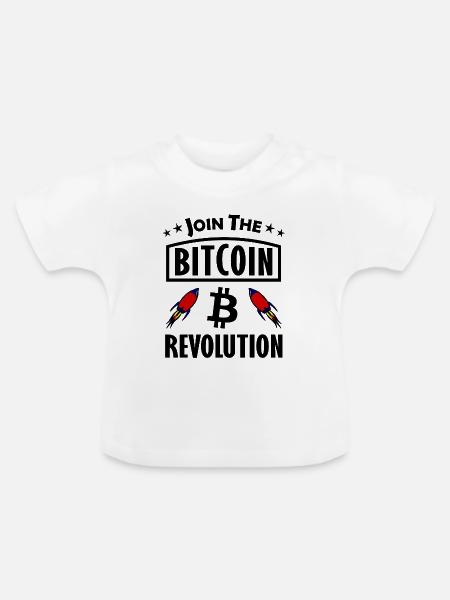 Bitcoin Raketenstart - Baby Bio-T-Shirt mit Rundhals - Weiß