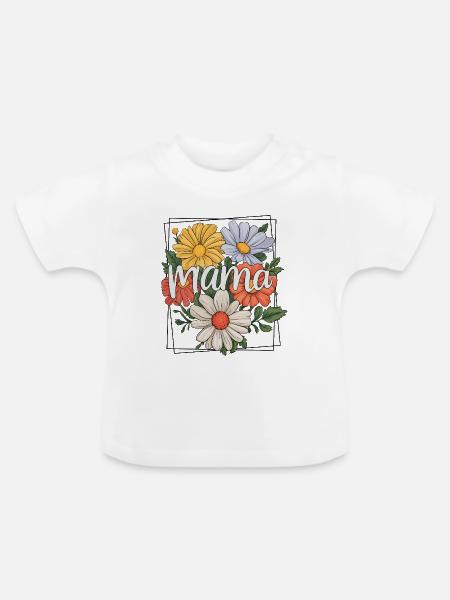 Mama - Baby Bio-T-Shirt mit Rundhals - Weiß