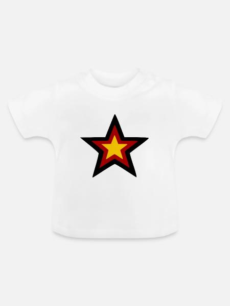 Deutschland Stern - Baby Bio-T-Shirt mit Rundhals - Weiß