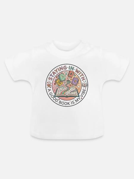 Bücher - Baby Bio-T-Shirt mit Rundhals - Weiß