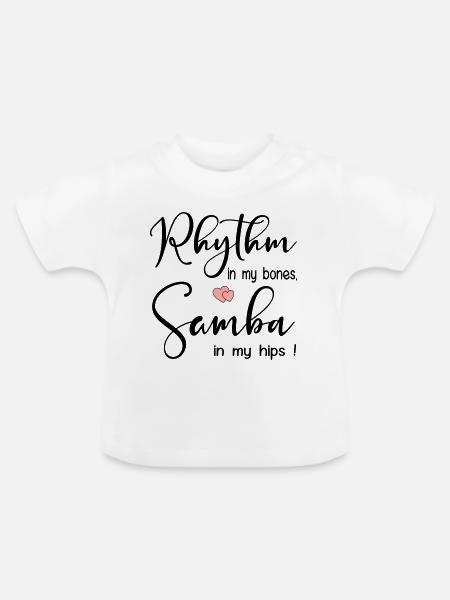 Samba-Rhythmustanz - Baby Bio-T-Shirt mit Rundhals - Weiß