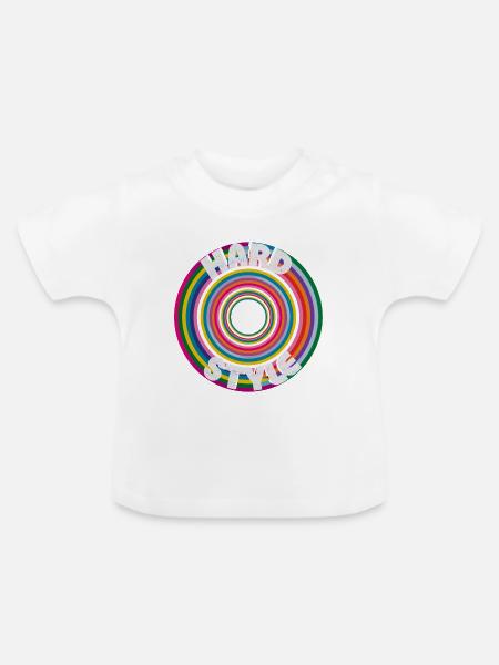 Regenbogenring Hard Style - Baby Bio-T-Shirt mit Rundhals - Weiß