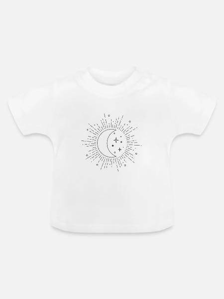 MondSonnenstrahl Sternenglanz - Baby Bio-T-Shirt mit Rundhals - Weiß