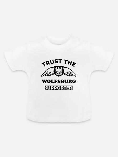 Die Wolfsburg Unterstützer - Baby Bio-T-Shirt mit Rundhals - Weiß