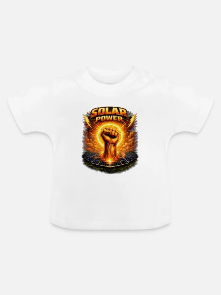 Solare Kraft Faust - Baby Bio-T-Shirt mit Rundhals - Weiß