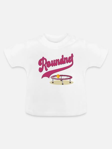 Roundnet Set - Baby Bio-T-Shirt mit Rundhals - Weiß