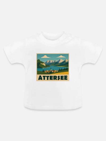 Attersee Minimal - Baby Bio-T-Shirt mit Rundhals - Weiß