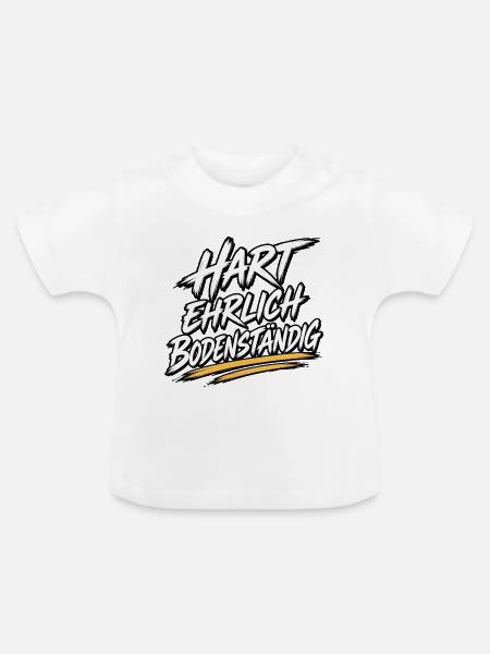 Hart Ehrlich Bodenständig Shirt - Baby Bio-T-Shirt mit Rundhals - Weiß