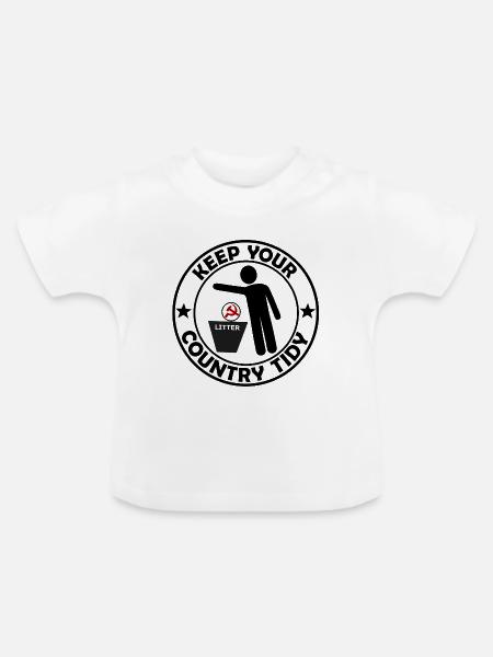 Litter Satire mit rotem Symbol - Baby Bio-T-Shirt mit Rundhals - Weiß