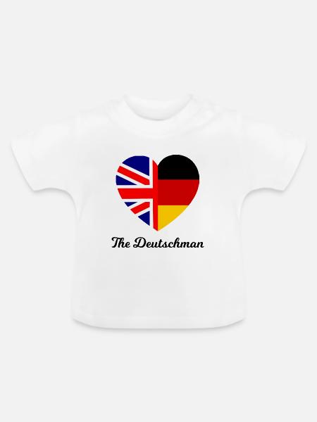 Herzflagge UKDE Fusion - Baby Bio-T-Shirt mit Rundhals - Weiß