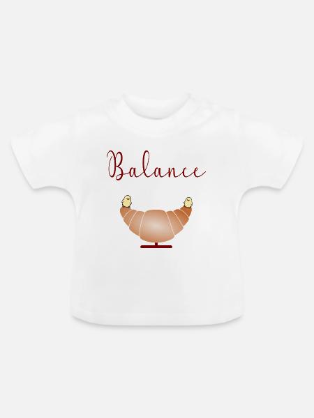 Croissants - Baby Bio-T-Shirt mit Rundhals - Weiß
