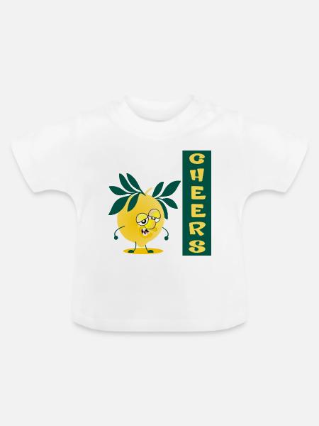 Grüße, Farwell Lemon - Baby Bio-T-Shirt mit Rundhals - Weiß