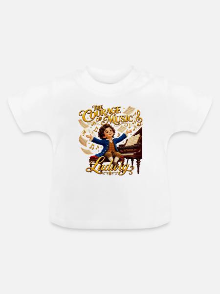 Beethoven – Der Mut der Musik - Baby Bio-T-Shirt mit Rundhals - Weiß