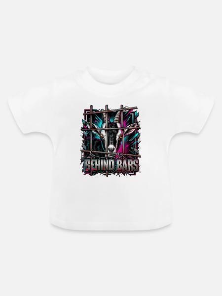 Hinter Gittern Neonziege - Baby Bio-T-Shirt mit Rundhals - Weiß