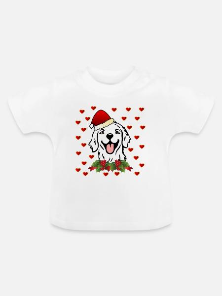 Weihnachtsmann Weihnachten Hunde - Baby Bio-T-Shirt mit Rundhals - Weiß
