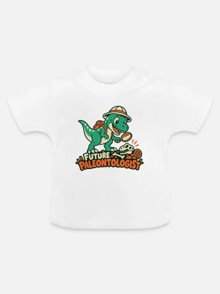Future Paleontologist / Dino Forscher - Baby Bio-T-Shirt mit Rundhals - Weiß