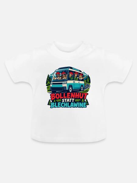 Bollenhut Busreise Abenteuer - Baby Bio-T-Shirt mit Rundhals - Weiß