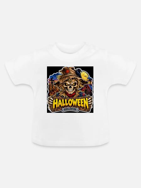 SkullCostume Halloween Edition: Die Vogelscheuche - Baby Bio-T-Shirt mit Rundhals - Weiß