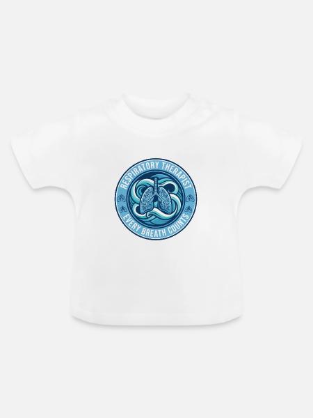 Atemtherapeut Human Lungs Badge Geschenk - Baby Bio-T-Shirt mit Rundhals - Weiß