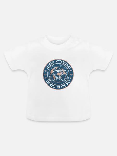 Flugbegleiterin Jet Trail Herzabzeichen Geschenk - Baby Bio-T-Shirt mit Rundhals - Weiß