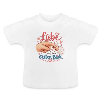 Liebe auf den ersten Blick - Baby Bio-T-Shirt mit Rundhals - Weiß - Vorne