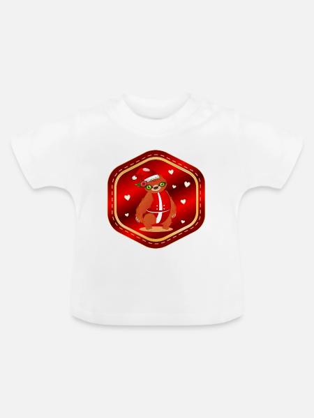 Weihnachten Weihnachtsmann Faultier - Baby Bio-T-Shirt mit Rundhals - Weiß