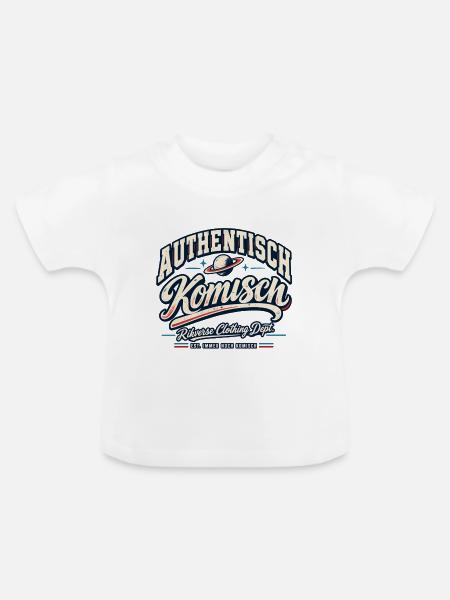 Authentisch Komisch Retro Druck - Baby Bio-T-Shirt mit Rundhals - Weiß