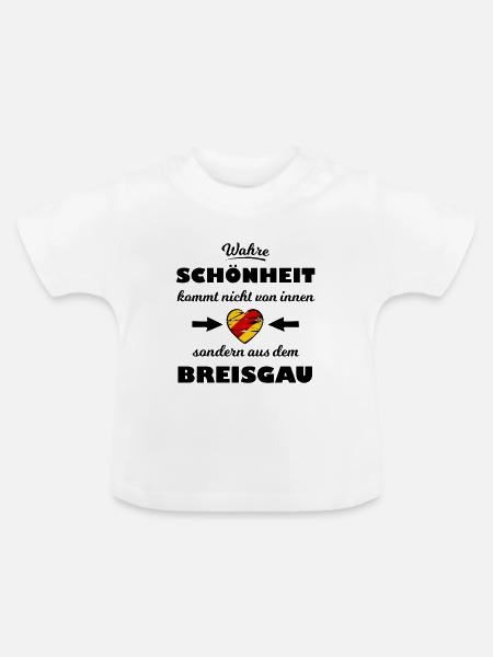 Zerkratzt Streifenherz Breisgau - Baby Bio-T-Shirt mit Rundhals - Weiß