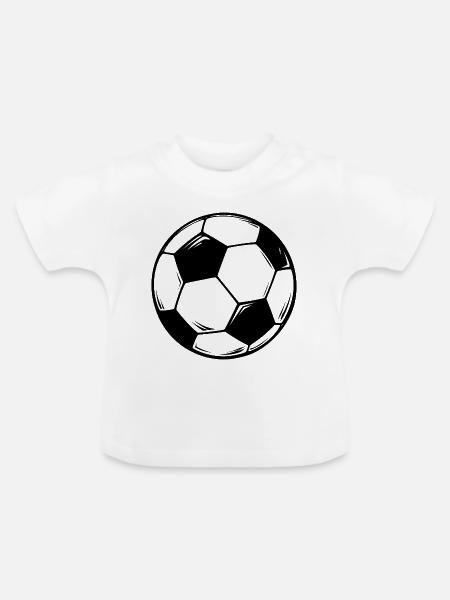 Fußball Design - Baby Bio-T-Shirt mit Rundhals - Weiß