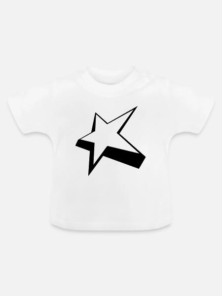 Stilvoller Stern - Baby Bio-T-Shirt mit Rundhals - Weiß