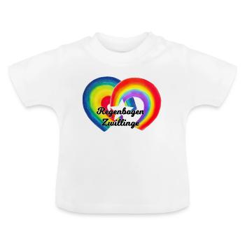 SoulFeelings Regenbogenzwillinge - Baby Bio-T-Shirt mit Rundhals - Weiß - Vorne