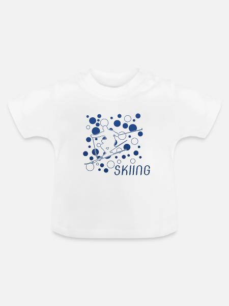 Skiing Ski - Baby Bio-T-Shirt mit Rundhals - Weiß