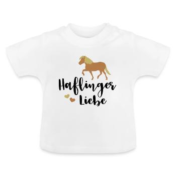 Haflingerliebe Haflinger - Baby Bio-T-Shirt mit Rundhals - Weiß - Vorne