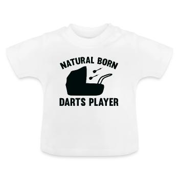 Natural Born Darts Spieler - Baby Bio-T-Shirt mit Rundhals - Weiß - Vorne