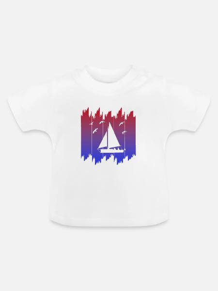 Segelboot, Segler, Sailing - Baby Bio-T-Shirt mit Rundhals - Weiß