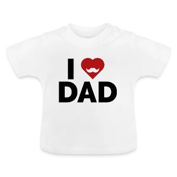 Ich liebe Papa - Baby Bio-T-Shirt mit Rundhals - Weiß - Vorne