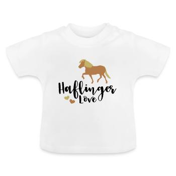 Haflinger Love - Baby Bio-T-Shirt mit Rundhals - Weiß - Vorne