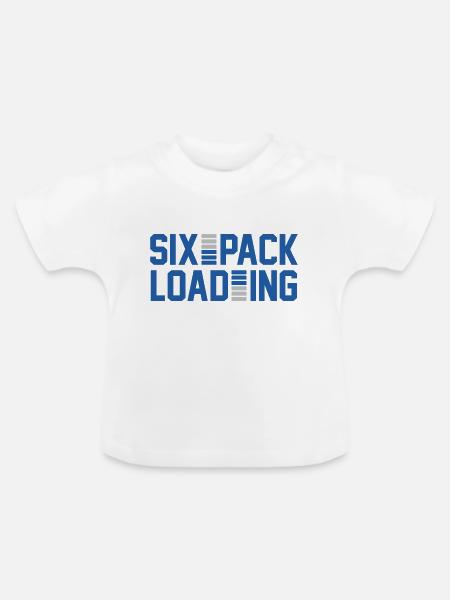 sixpack loading Grafik - Baby Bio-T-Shirt mit Rundhals - Weiß