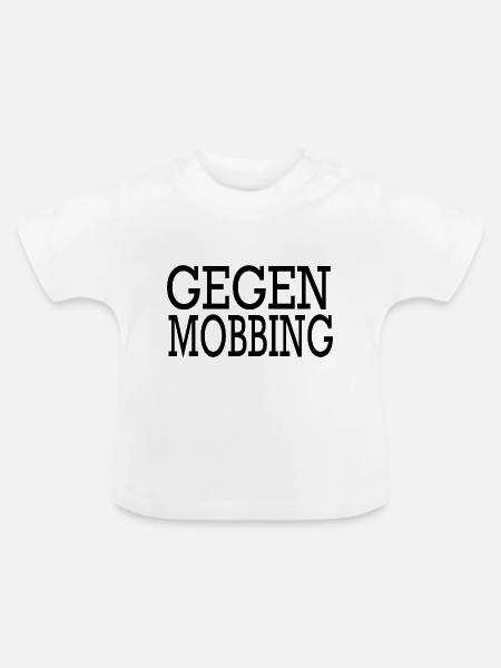 Gegen Mobbing - Baby Bio-T-Shirt mit Rundhals - Weiß