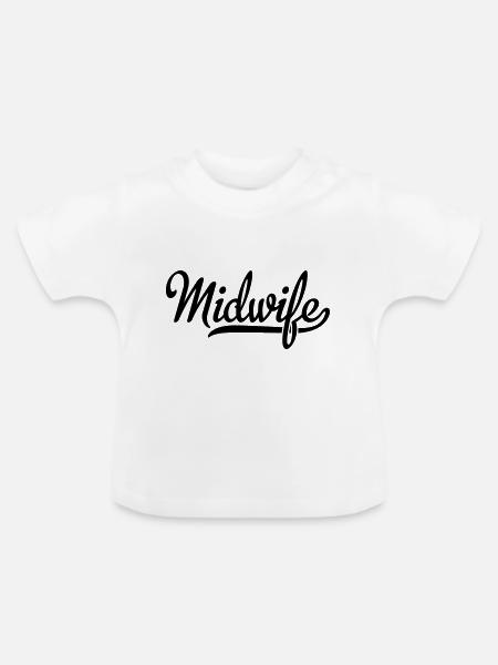 Hebamme - Baby Bio-T-Shirt mit Rundhals - Weiß