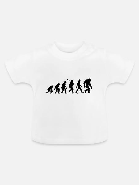 Evolution - Bigfoot - Yeti - Baby Bio-T-Shirt mit Rundhals - Weiß